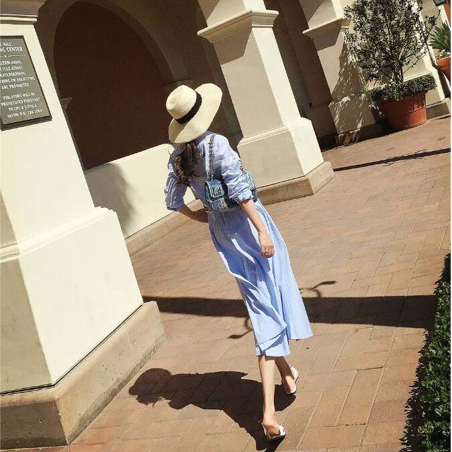 Women-Summer-Dress-2018-Casual-Long-Shirt-Dress-Short-Sleeve-Tied-Waisted-Pleated-Elegant-Office-Dre-32692892763