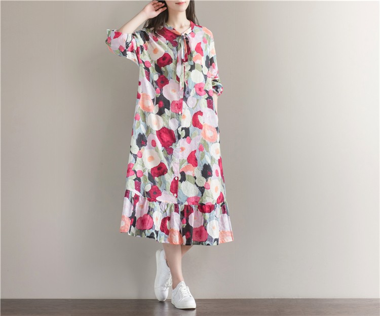 Women-Summer-Dress-Long-Sleeve-Sundress-with-Bow-Casual-Plus-Size-A-Line-Loose-Vintage-Dress-Mori-Gr-32772077175