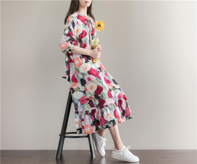 Women-Summer-Dress-Long-Sleeve-Sundress-with-Bow-Casual-Plus-Size-A-Line-Loose-Vintage-Dress-Mori-Gr-32772077175