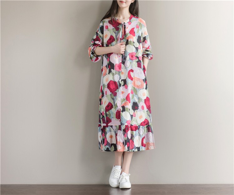 Women-Summer-Dress-Long-Sleeve-Sundress-with-Bow-Casual-Plus-Size-A-Line-Loose-Vintage-Dress-Mori-Gr-32772077175