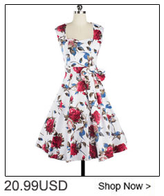 Women-Vintage-Dress-Rose-Floral-Print-50s-60s-Rockabilly-Ruched-Elegant-Sleeveless-Casual-Sexy-Tunic-32591014685