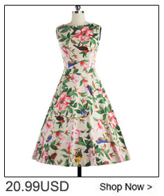 Women-Vintage-Dress-Rose-Floral-Print-50s-60s-Rockabilly-Ruched-Elegant-Sleeveless-Casual-Sexy-Tunic-32591014685