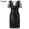 Women-Vintage-Inspired-Shining-Black-Gold-1920s-Beading-Sequin-Art-Deco-Gatsby-Flapper-Dress-Sleevel-32741291402