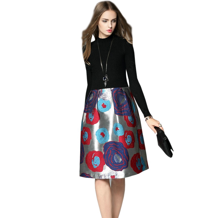 Women-Winter-Dress-2017-European-Fashion-Runway-Style-Elegant-Long-Sleeve-Patchwork-Knitted-Sweater--32753586985