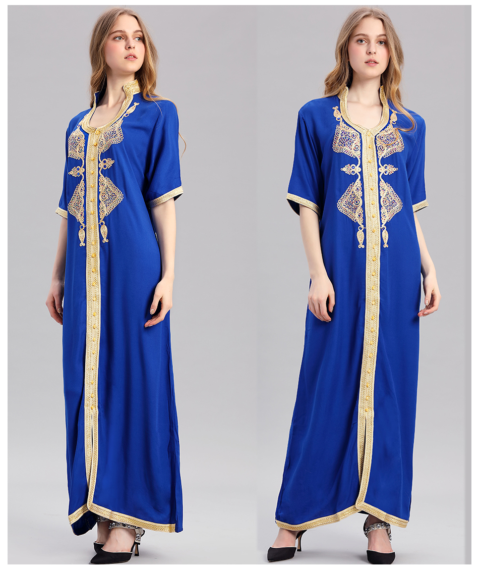 Women-islamic-clothing-Maxi-Long-sleeve-long-Dress-moroccan-Kaftan-embroidery-dress-vintage-abaya-Mu-32692084883