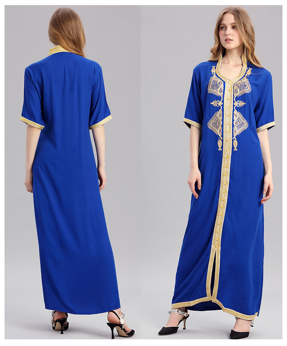 Women-islamic-clothing-Maxi-Long-sleeve-long-Dress-moroccan-Kaftan-embroidery-dress-vintage-abaya-Mu-32692084883