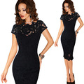 Womens-Spring-Casual-Club-Bridesmaid-Mother-of-Bride-Dress-Elegant-Sexy-Lace-Skater-Slim-A-Line-Part-32803991693