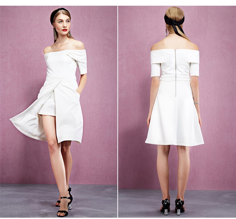 YIGELILA-61209-Latest-New-Fashion-White-Dress-Women-Sexy-Slash-Neck-Off-Shoulder-Short-Sleeve-Solid--32467028171