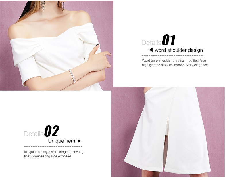 YIGELILA-61209-Latest-New-Fashion-White-Dress-Women-Sexy-Slash-Neck-Off-Shoulder-Short-Sleeve-Solid--32467028171