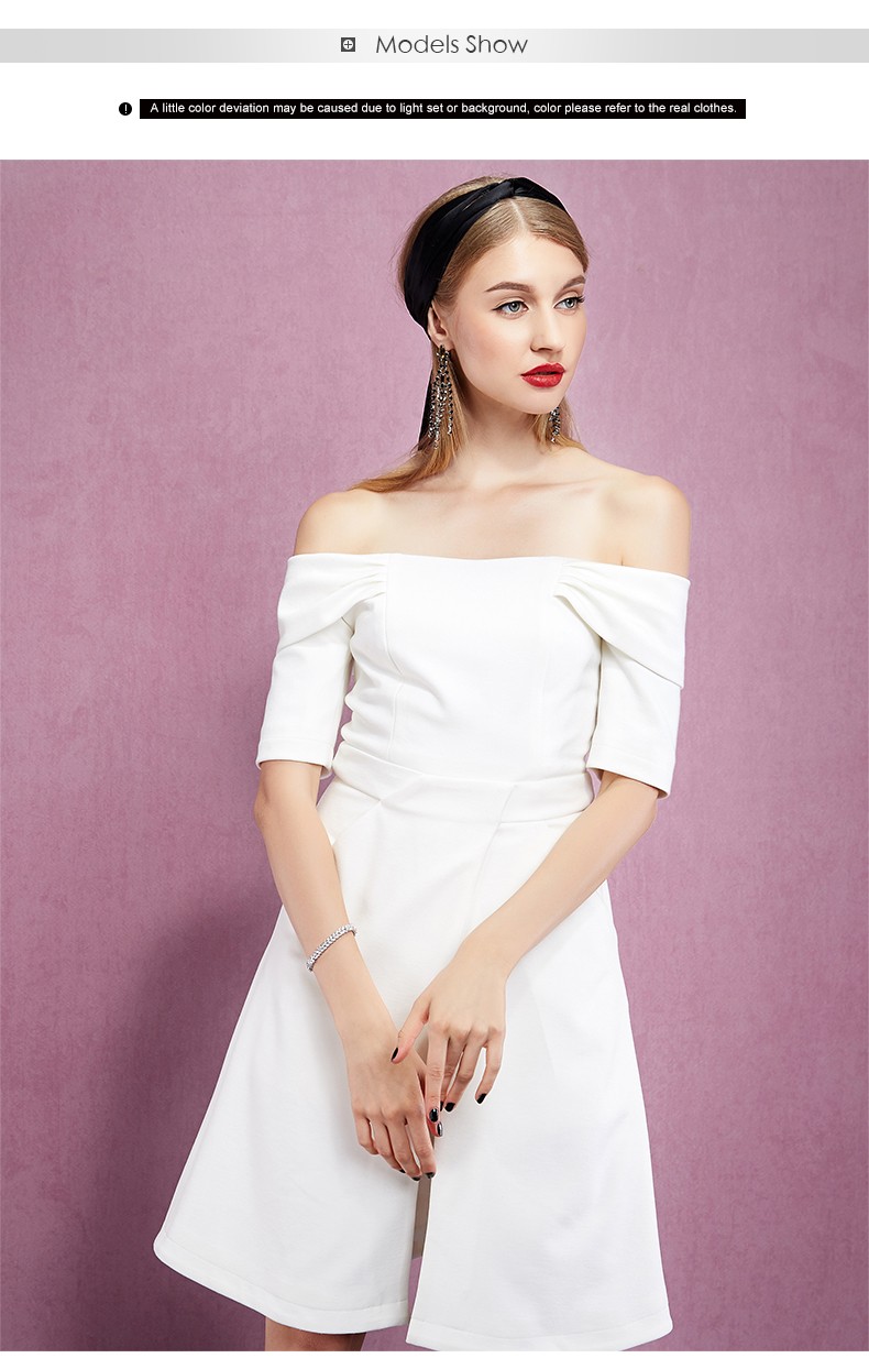 YIGELILA-61209-Latest-New-Fashion-White-Dress-Women-Sexy-Slash-Neck-Off-Shoulder-Short-Sleeve-Solid--32467028171