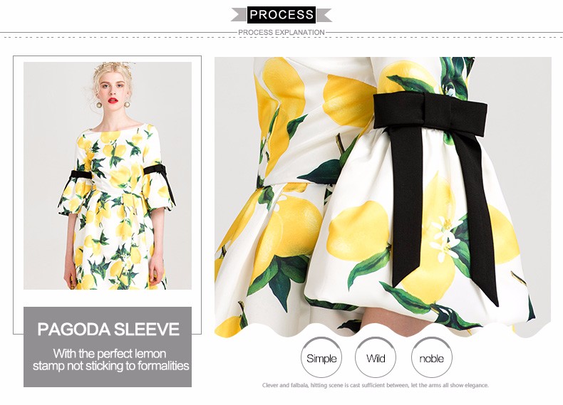 YIGELILA-Brand-61727-Latest-New-Women-Lemon-Print-O-neck-Flare-Sleeve-Summer-Casual-Dress-32660798386