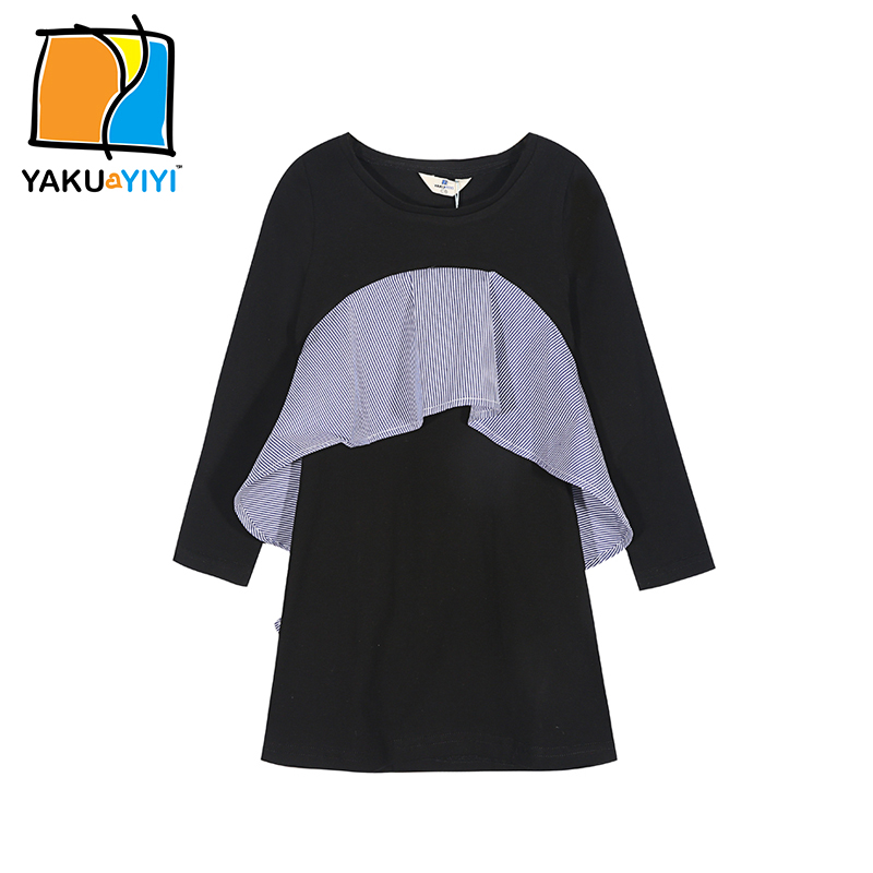 YKYY-YAKUYIYI-Frill-Irregular-Girls-Dress-Black-amp-White-Contrast-Baby-Girls-Dress-Long-Sleeve-Chil-32731368422