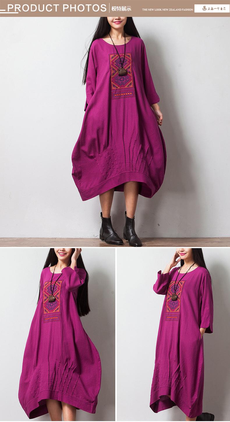 YoYiKamomo-2017-women--dress-Cotton--linen--embroidery-three-quarter-sleeve-dress--loose-summer-big--32610082665