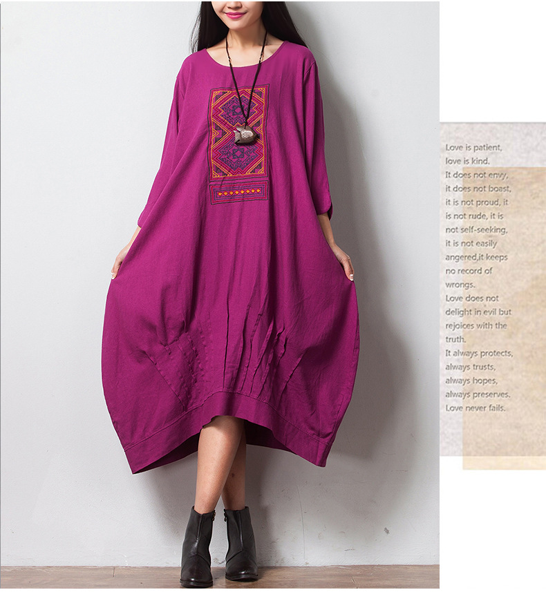YoYiKamomo-2017-women--dress-Cotton--linen--embroidery-three-quarter-sleeve-dress--loose-summer-big--32610082665