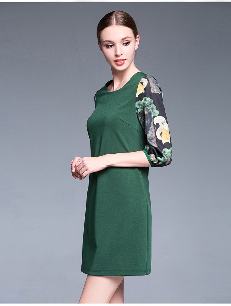 YuooMuoo-New-Casual-Plus-Size-Women-Straight-Green-Dress-Female-Fashion-Spring-Autumn-Dress-Brand-Fa-32739136114