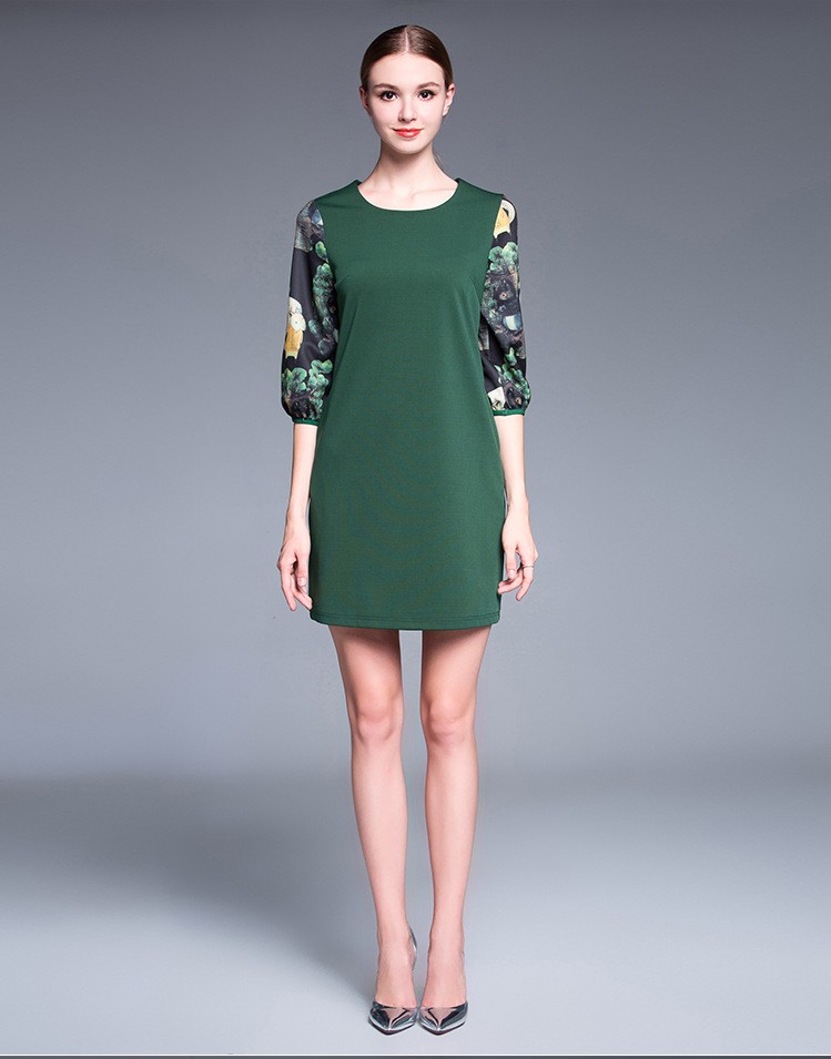 YuooMuoo-New-Casual-Plus-Size-Women-Straight-Green-Dress-Female-Fashion-Spring-Autumn-Dress-Brand-Fa-32739136114