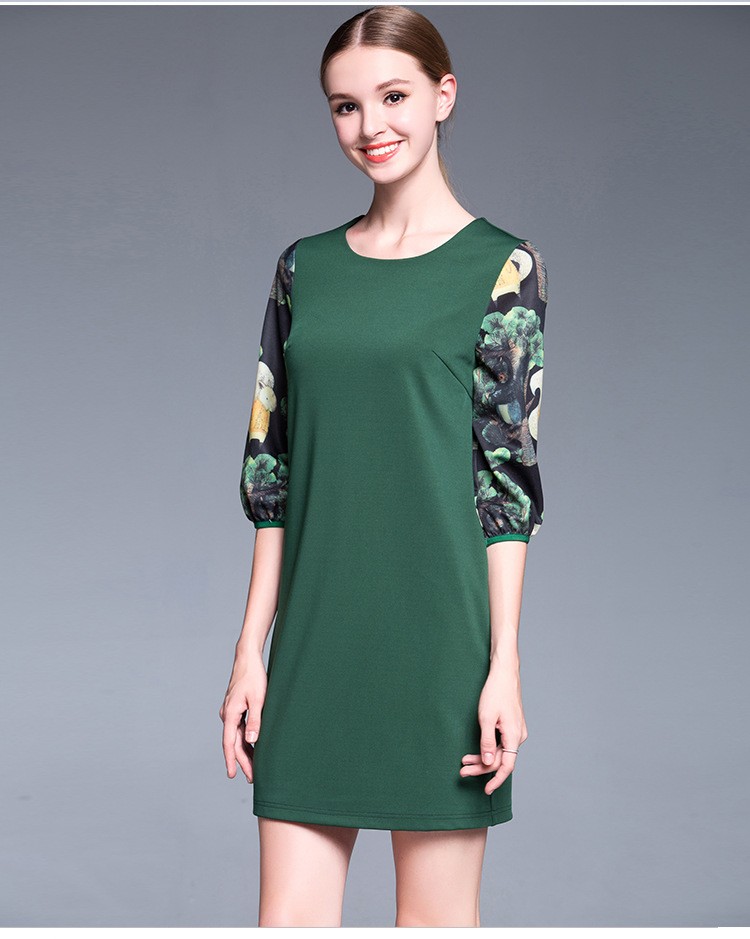 YuooMuoo-New-Casual-Plus-Size-Women-Straight-Green-Dress-Female-Fashion-Spring-Autumn-Dress-Brand-Fa-32739136114