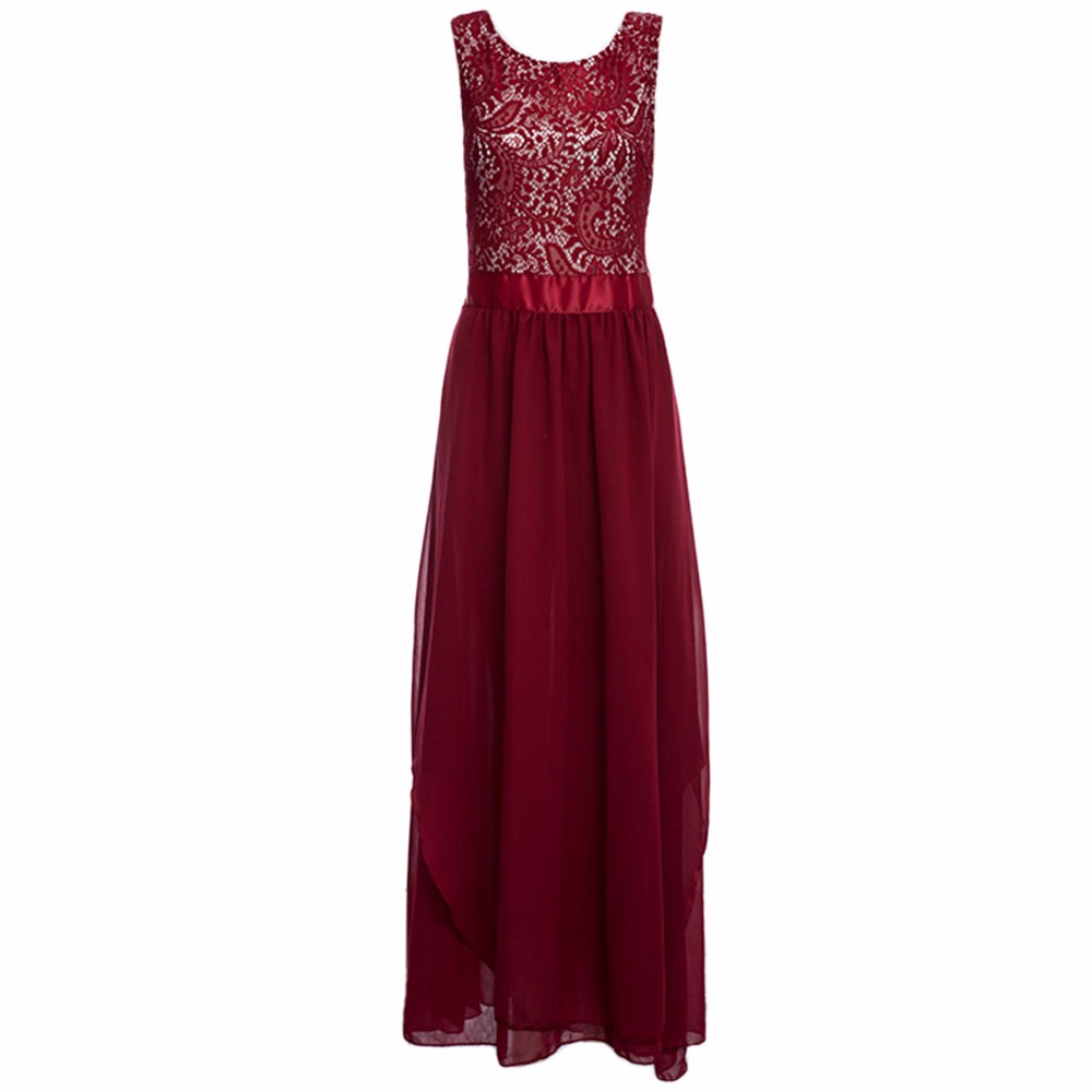 ZAFUL-Black-Bordeaux-Elegant-Women-Luxury-A-Line-Vintage-Dress-M2XL-Lace-Maxi-Party-Prom-Chiffon-Dre-32687131436