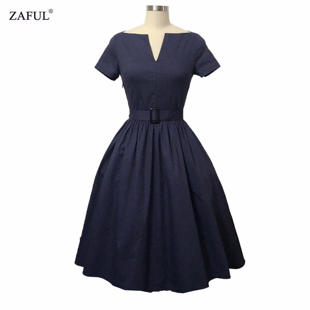 ZAFUL-Brand-3-color-2017-Women-Vintage-Dress-feminino-Vestidos-Audrey-hepburn-50s-Rockabilly-Retro-R-32654540153