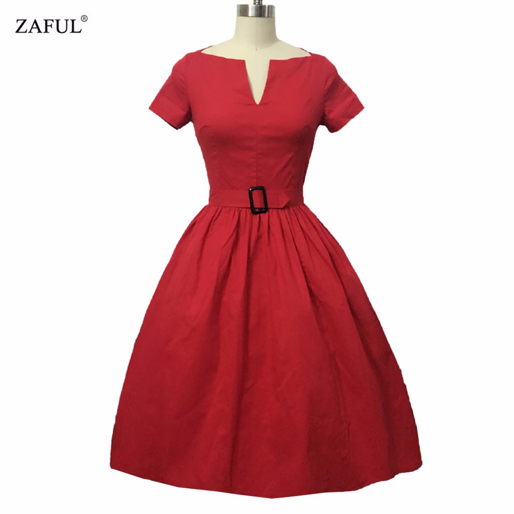 ZAFUL-Brand-3-color-2017-Women-Vintage-Dress-feminino-Vestidos-Audrey-hepburn-50s-Rockabilly-Retro-R-32654540153