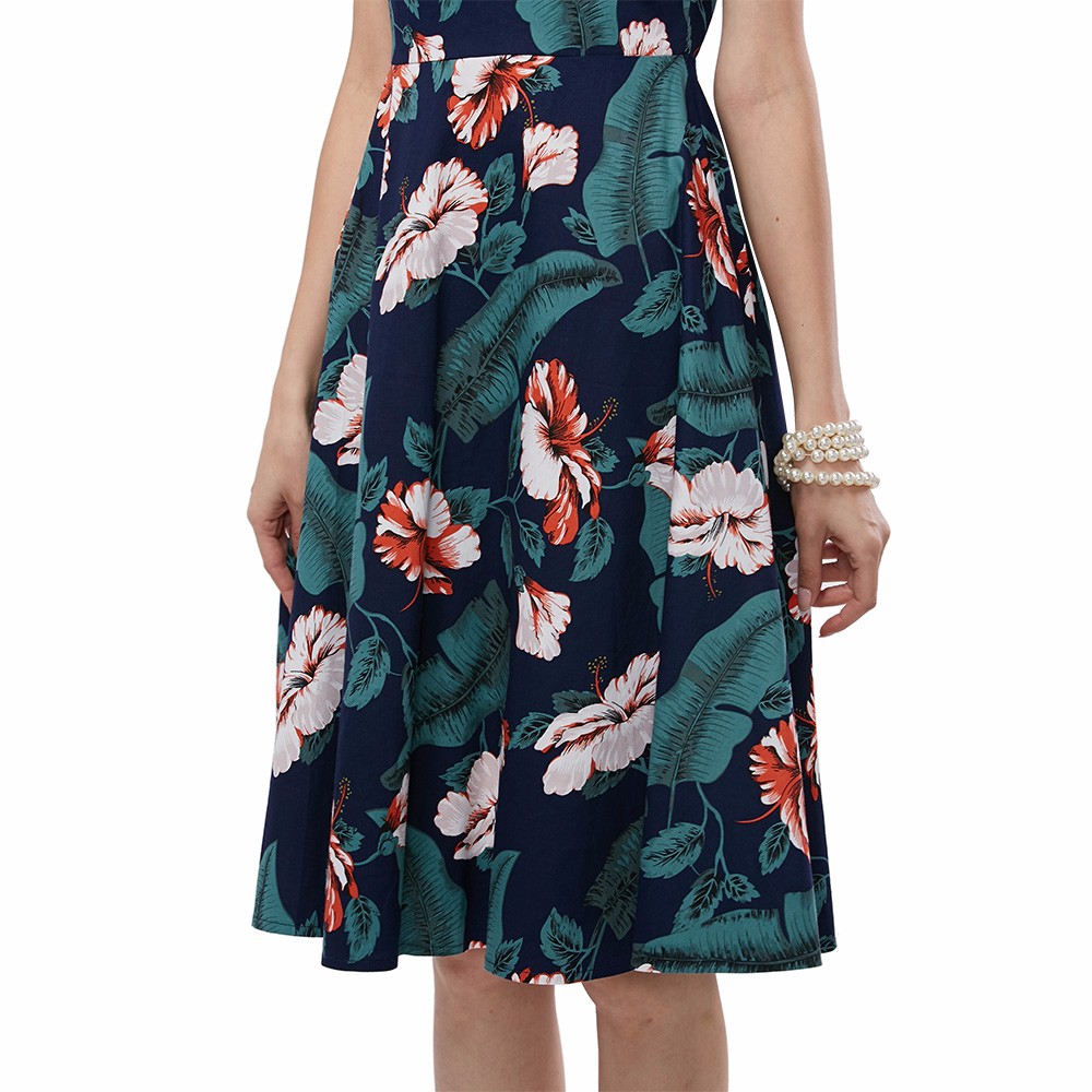 ZAFUL-Brand-Elegant-Women-Vintage-Floral-Dress-Big-Swing-50s-60s-Rockabilly-Sleeveless-Plus-size-L4X-32702936355