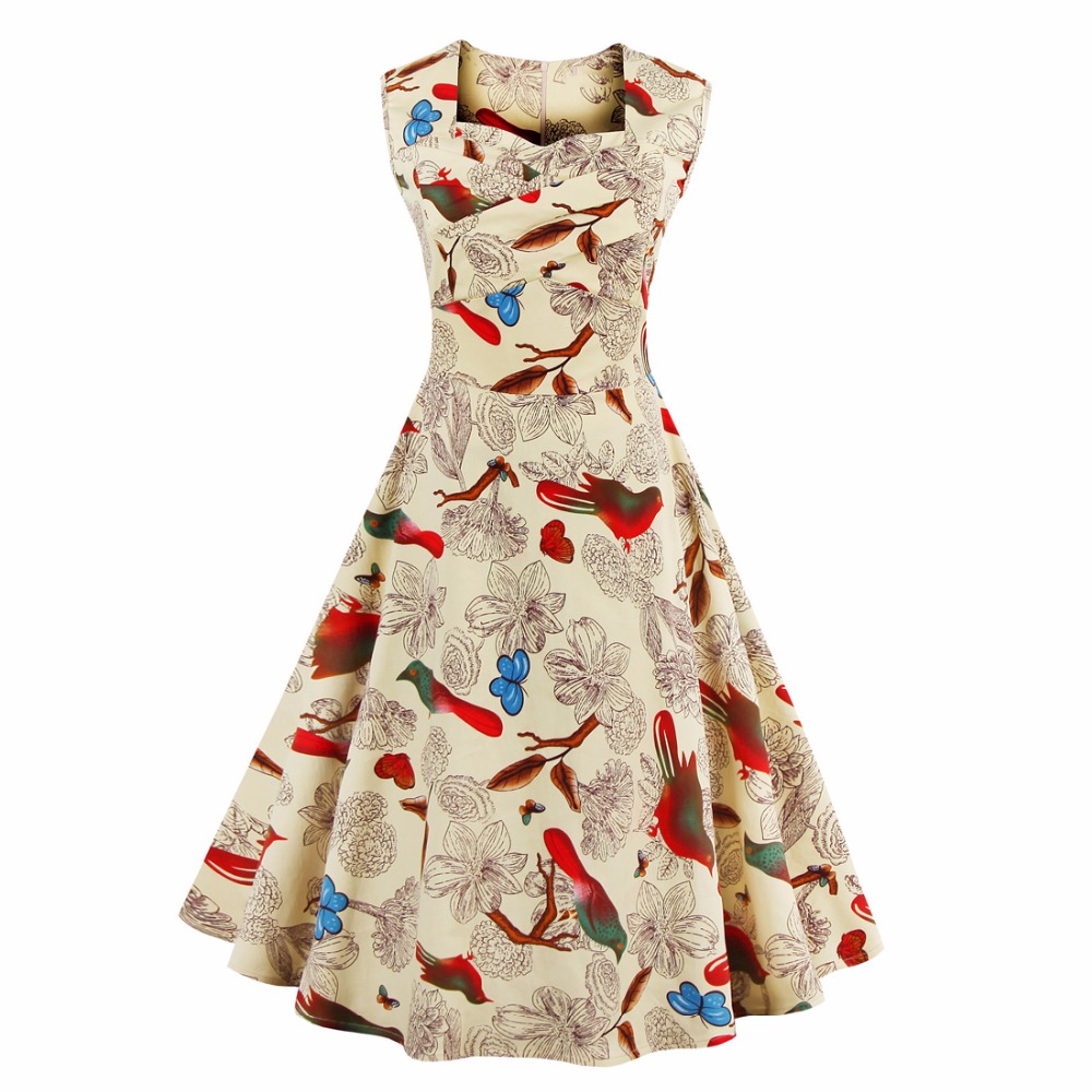 ZAFUL-Brand-Elegant-Women-Vintage-Floral-Dress-Big-Swing-50s-60s-Rockabilly-Sleeveless-Plus-size-L4X-32702936355