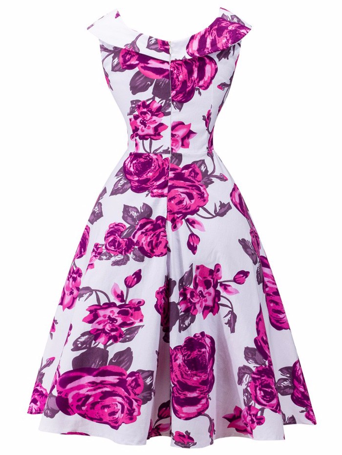 ZAFUL-Brand-Women-Vintage-Dress-Pink-Floral-Big-Size-S2XL-60s-Swing-Feminino-Vestidos-O-Neck-Sleevel-32767822338