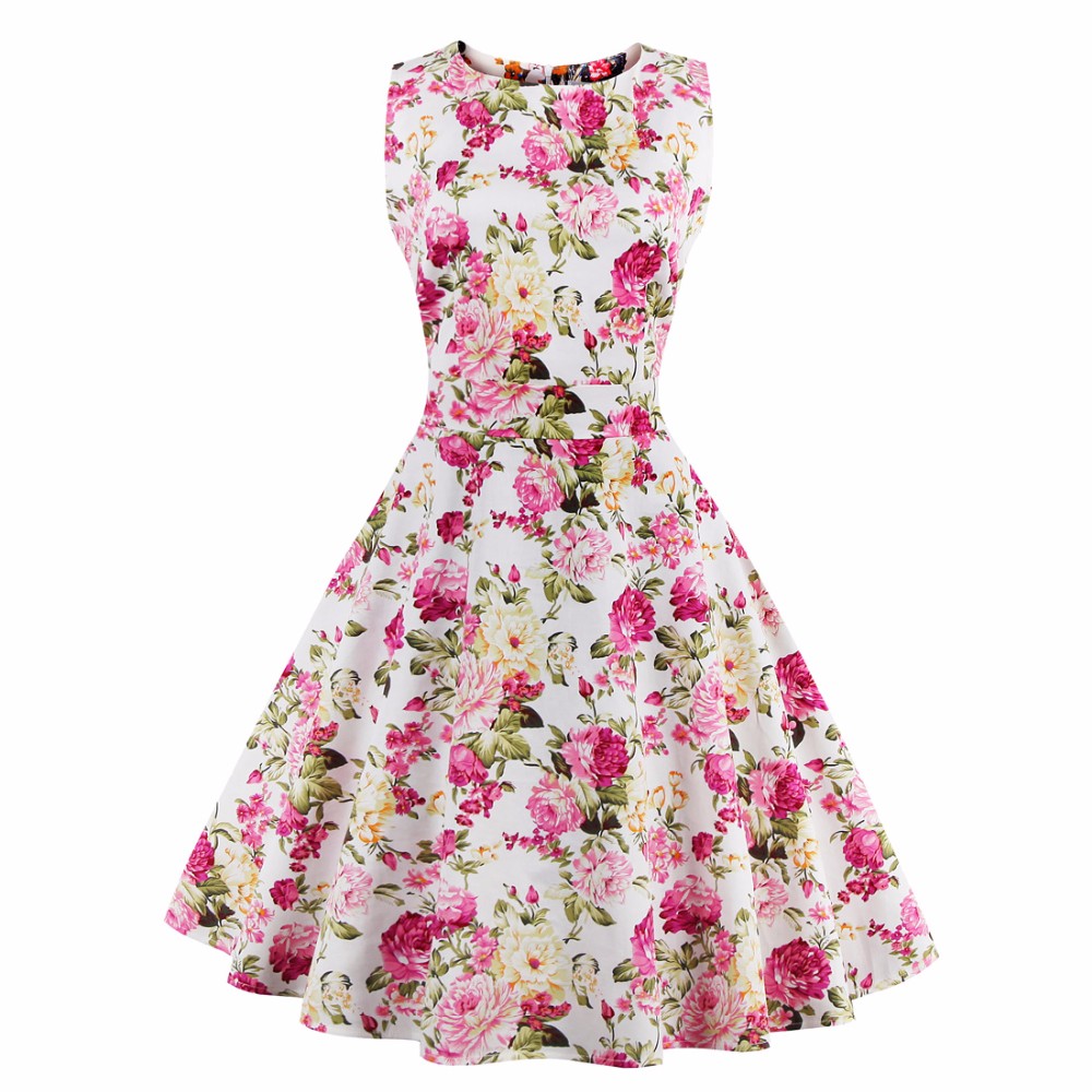 ZAFUL-Plus-Size-4XL-Women-Summer-Vintage-Dress-Elegance-Pattern-Floral-Print-Retro-Dress-Sleeveless--32702233871