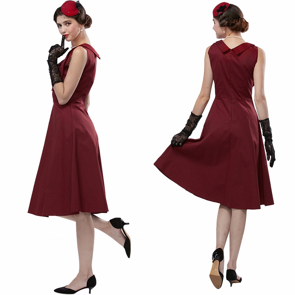 ZAFUL-Women-Plus-Size-S4XL-Cotton-Stretchy-Vintage-Dress-Sleeveless-Retro-Rockabilly-Audrey-Hepburn--32660954089