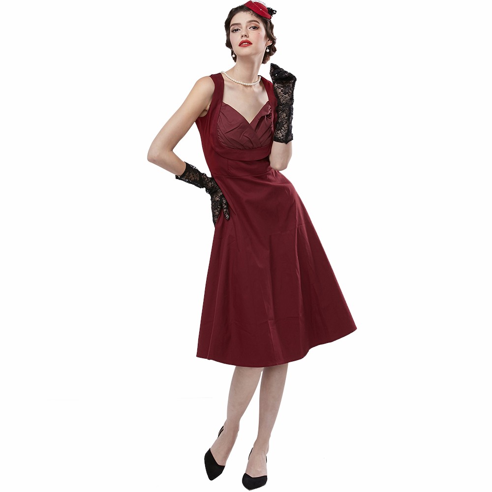 ZAFUL-Women-Plus-Size-S4XL-Cotton-Stretchy-Vintage-Dress-Sleeveless-Retro-Rockabilly-Audrey-Hepburn--32660954089