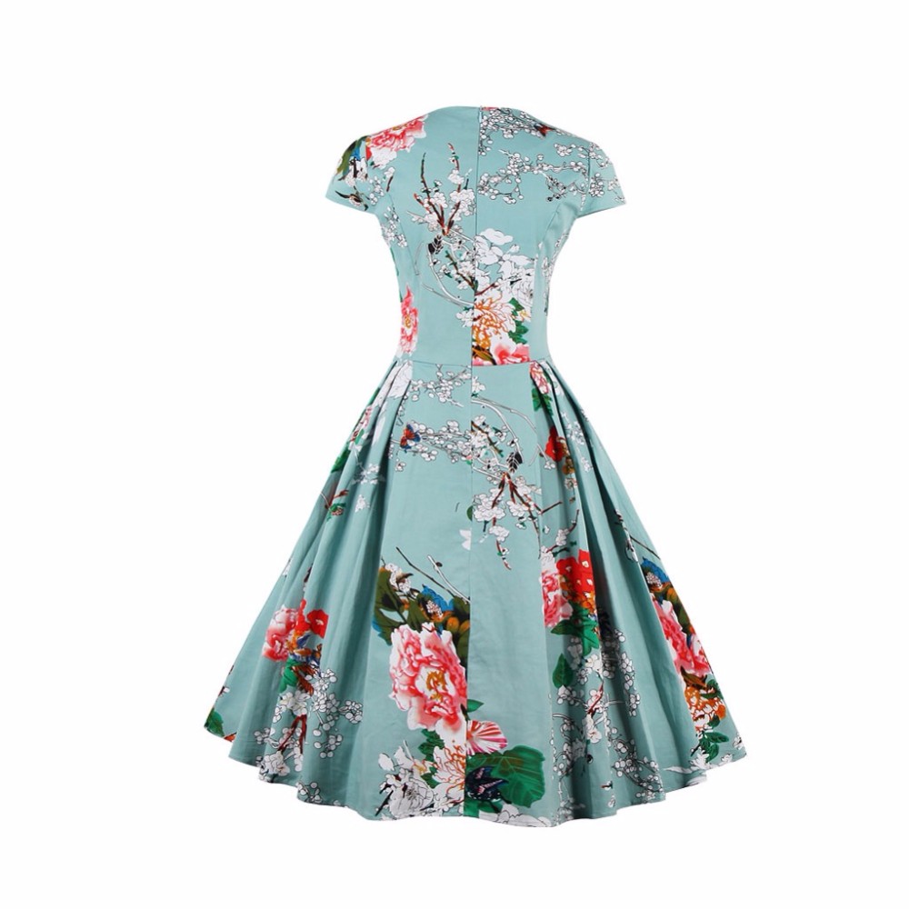 ZAFUL-Women-Plus-Size-S4XL-Cotton-Stretchy-Vintage-Floral-Dress-60s-AudreyRetro-Rockabilly-Swing-Ele-32753711704