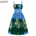 ZAFUL-Women-Retro-Dress-Rockabilly-Hepburn-Rose-flower-print-Party-Prom-Ball-Gown-Swing-50s-60s-Pin--32673860235