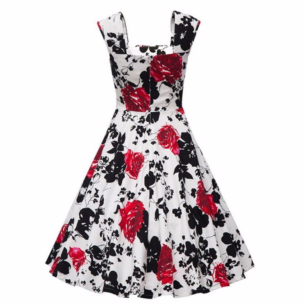 ZAFUL-Women-Rose-Floral-Vintage-Dress-50s-Audrey-hepburn-Rockabilly-Ball-gown-Plus-sizes-S4XL-Party--32656487213