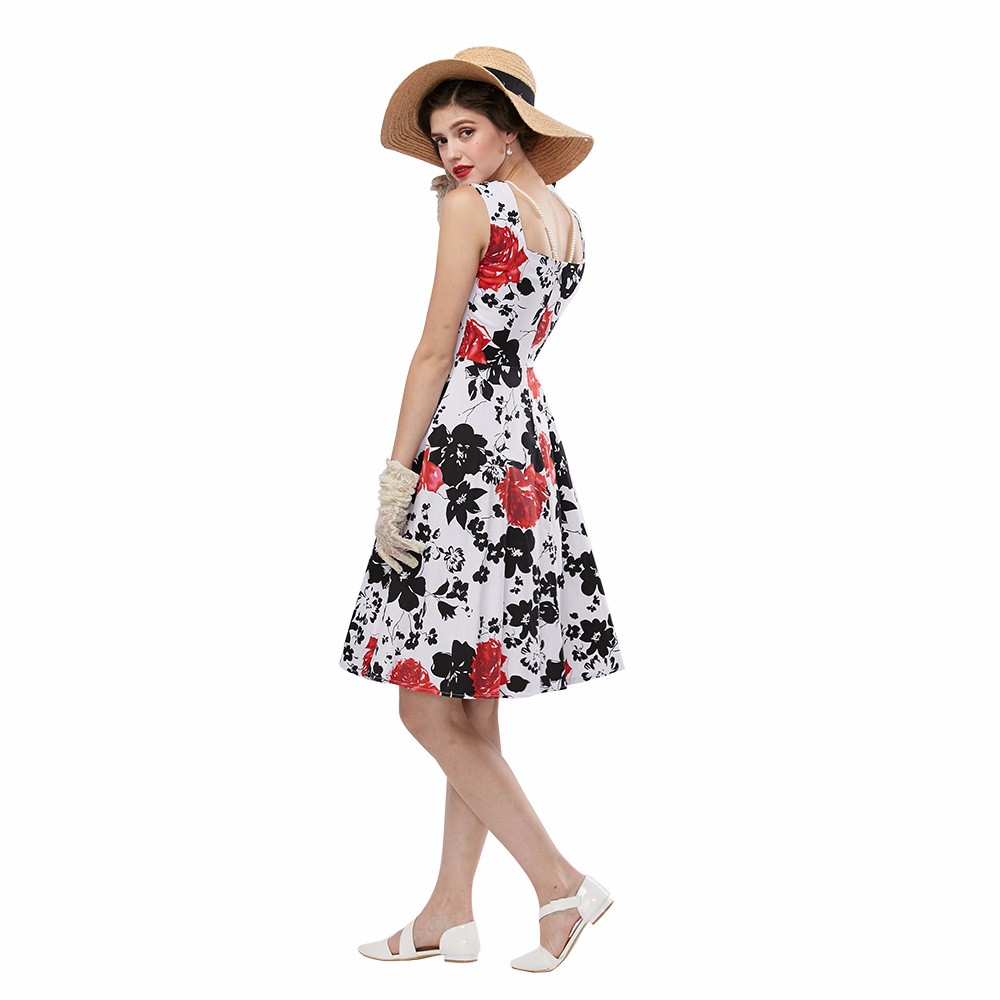 ZAFUL-Women-Rose-Floral-Vintage-Dress-50s-Audrey-hepburn-Rockabilly-Ball-gown-Plus-sizes-S4XL-Party--32656487213