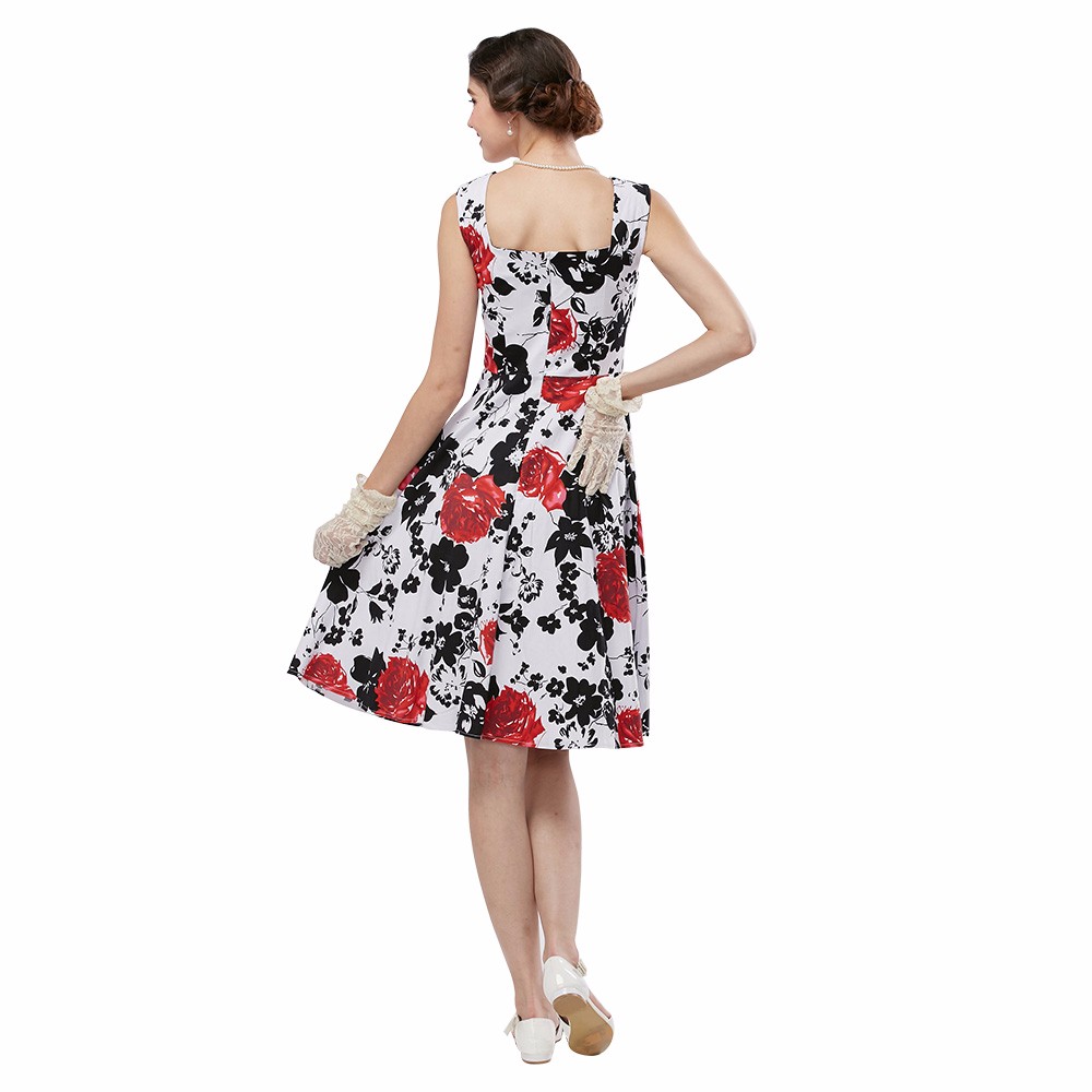 ZAFUL-Women-Rose-Floral-Vintage-Dress-50s-Audrey-hepburn-Rockabilly-Ball-gown-Plus-sizes-S4XL-Party--32656487213