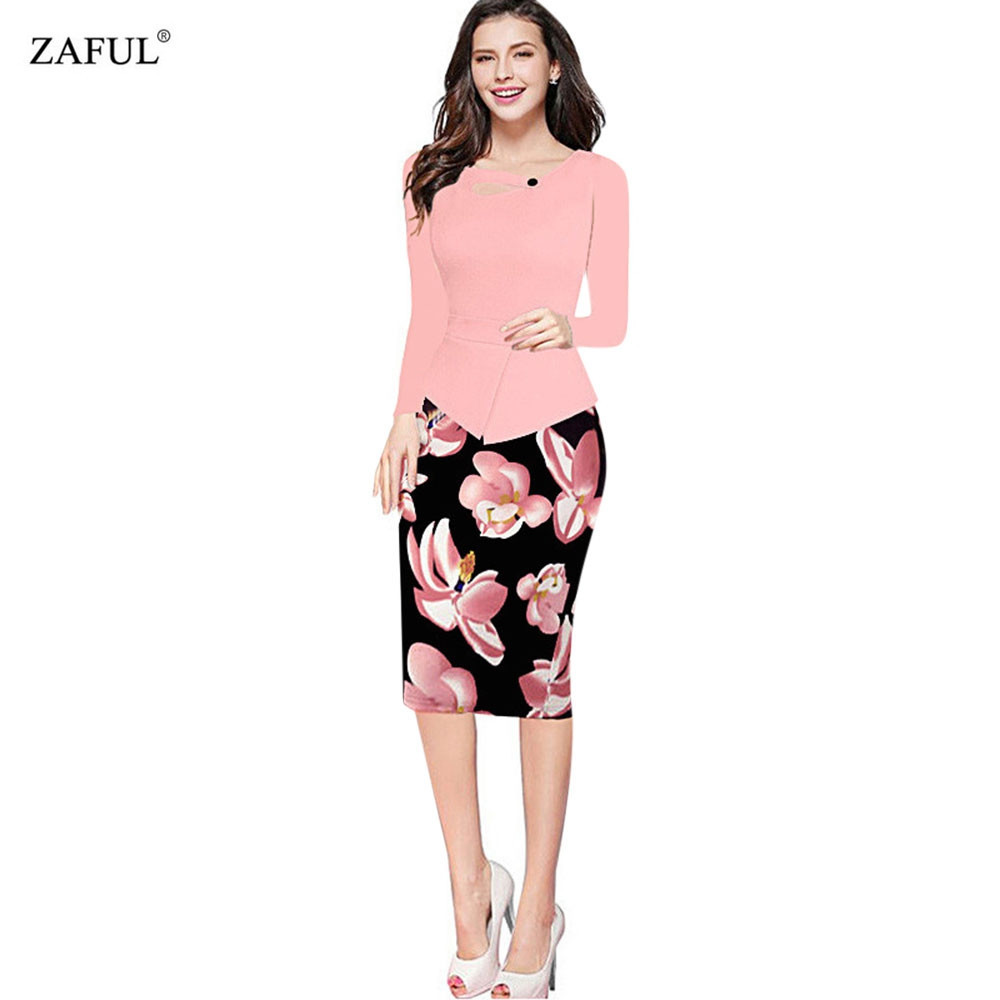 ZAFUL-Womens-2018-New-Print-Floral-Solid-Patchwork-Button-Casual-Work-Sleeveless-Bodycon-Summer-offi-32725709838