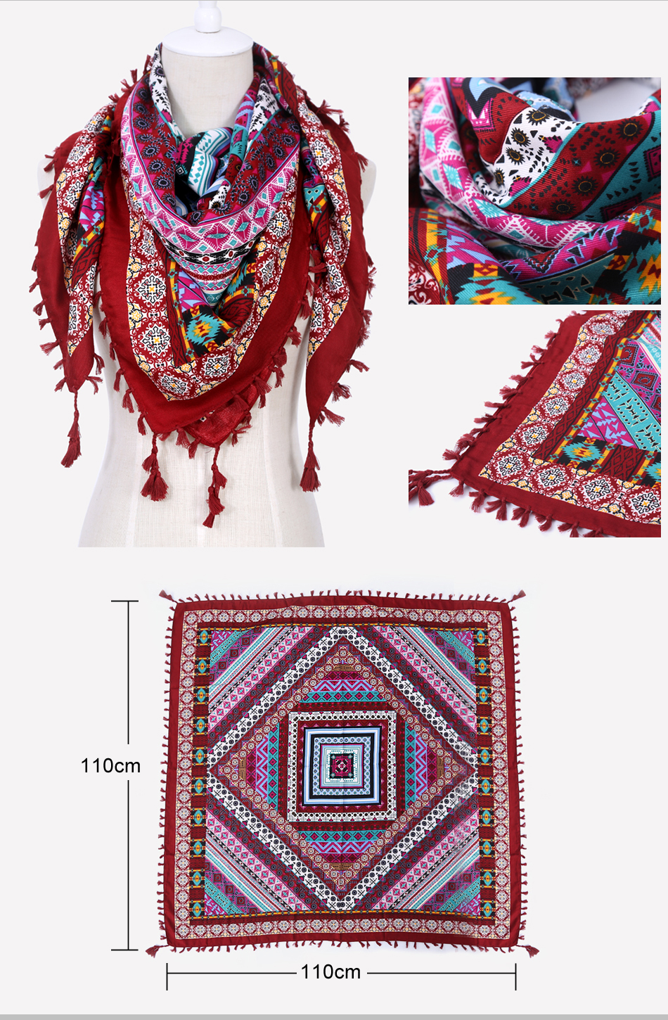 ZALA-Fashion-Women-Big-Square-Printing-Tassels-Autumn-Winter-Retro-Scarf-Cotton-india-floural-Headba-32790735498