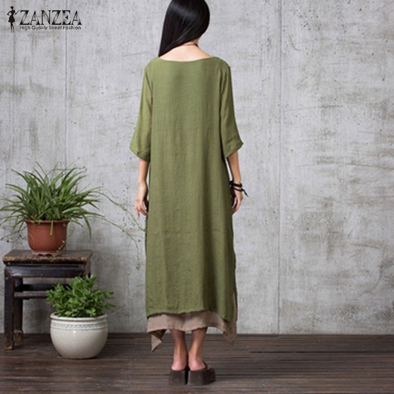 ZANZEA-Fashion-Cotton-Linen-Vintage-Dress-2017-Summer-Autumn-Women-Casual-Loose-Boho-Long-Maxi-Dress-32460480473