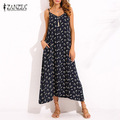 ZANZEA-Women-Boho-Maxi-Long-Dress-2018-Ladies-Casual-Loose-Sundress-V-Neck-34-Sleeve-Floral-Print-Hi-32783704550