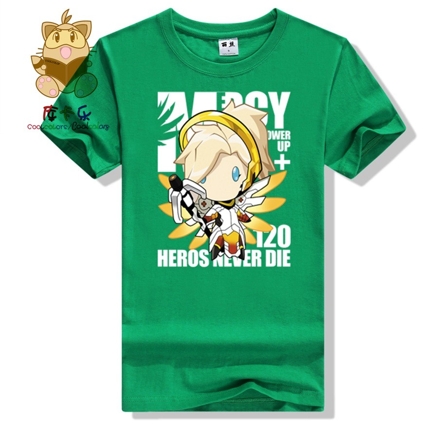 cartoon-game-character-OW-t-shirt-ow-fans-shirt-MERCY-t-shirt-heroes-never-die-high-quality-lovely-s-32777177153