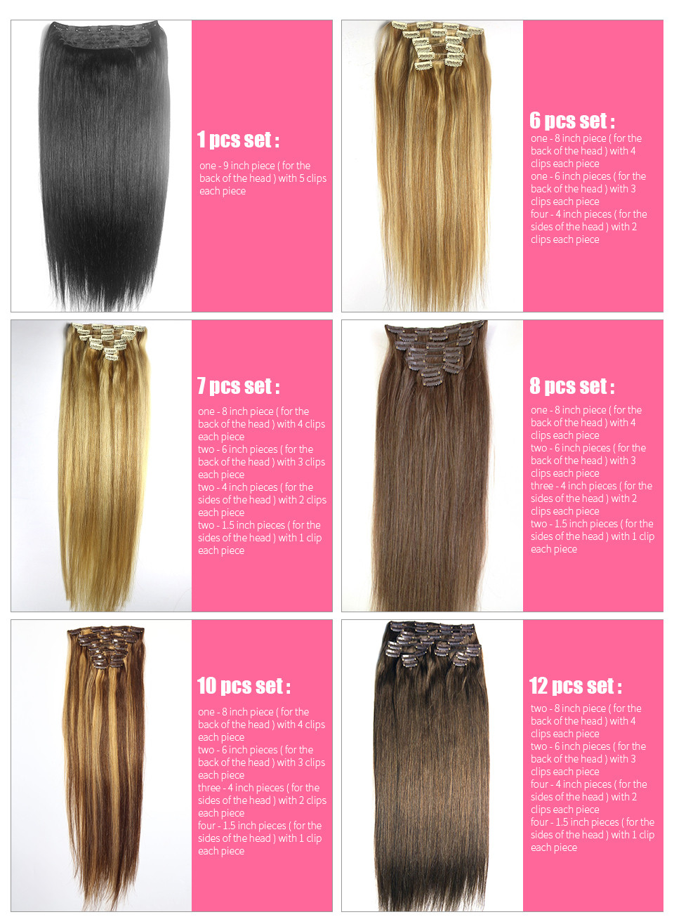 free-shipping-16quot--32quot-8pcs-Set-613-Blonde-Hair-Pieces-Soft-Indian-Remy-hair-Clip-in--on-Human-359661636