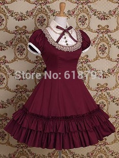 free-shipping-Beautiful-Gothic-Lolita-dress-Short-sleeve-shirtdress-for-women-Cosplay-costumes-Retro-32275433692