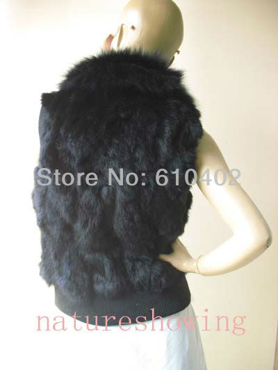 free-shippingwomen39s-real--fox-collar-rabbit-Fur-Vest--jacket-lady-fashion-black-1288562944