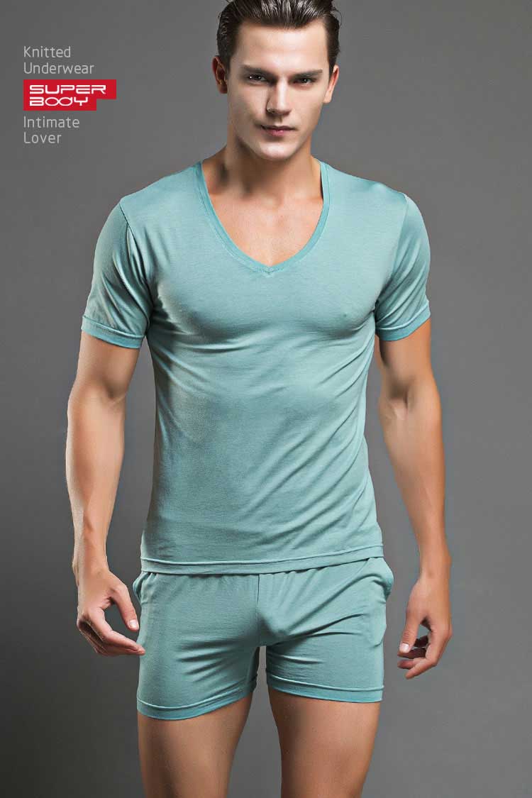 men39sTees-cotton-fashion-home-sleep-Casual-Solid-t-shirts-white-big-size-O-neck-tight-modal-white-f-32749261945