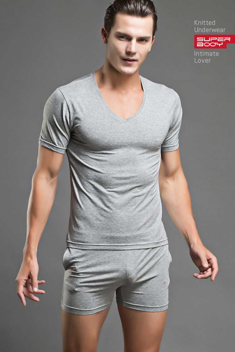 men39sTees-cotton-fashion-home-sleep-Casual-Solid-t-shirts-white-big-size-O-neck-tight-modal-white-f-32749261945