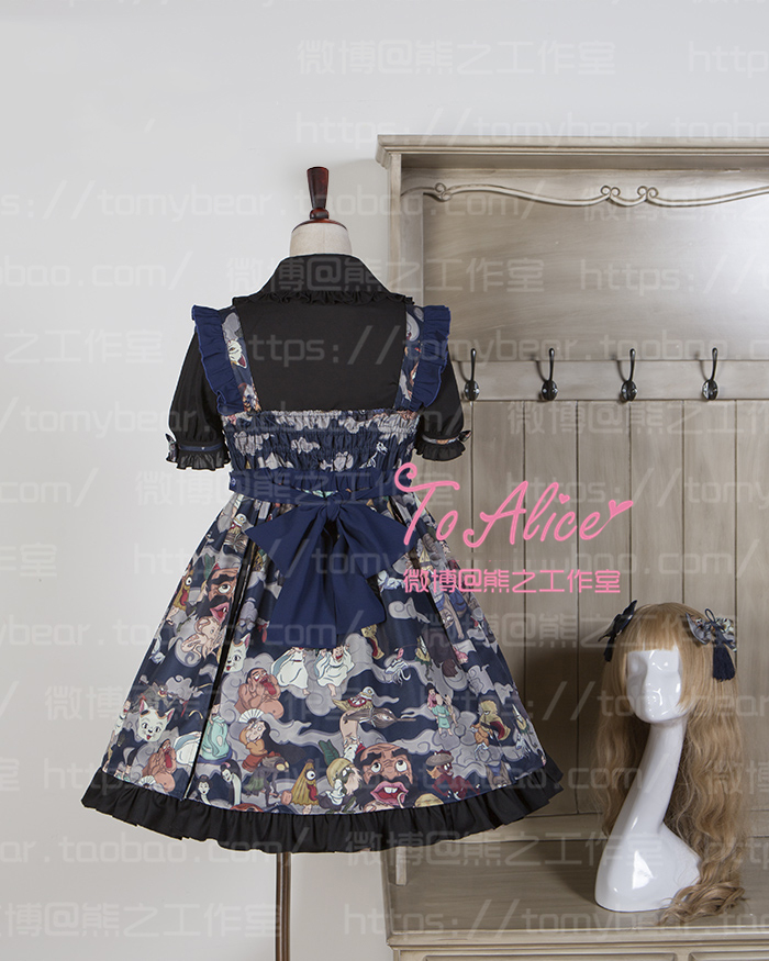 quotHyakki-Yakouquot-Clarkes-World-Women39s-Gothic-Lolita-JSK-Dress-Suspender-Dress-Bow-Tassels-Deco-32657345104