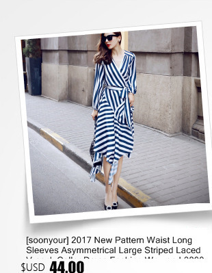 soonyour-2017-Spring-Summer-Two-Pieces-Blue-Black-Color-Lotus-Sleeve-O-Neck-Stripe-Jumper-Irregular--32797762247