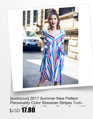 soonyour-2017-Spring-Summer-Two-Pieces-Blue-Black-Color-Lotus-Sleeve-O-Neck-Stripe-Jumper-Irregular--32797762247