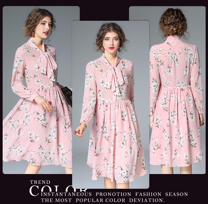 spring-summer-runway-designer-woman-dress-pink-dark-blue-silk-dress-white-flower-print-collar-bow-fa-32785878493