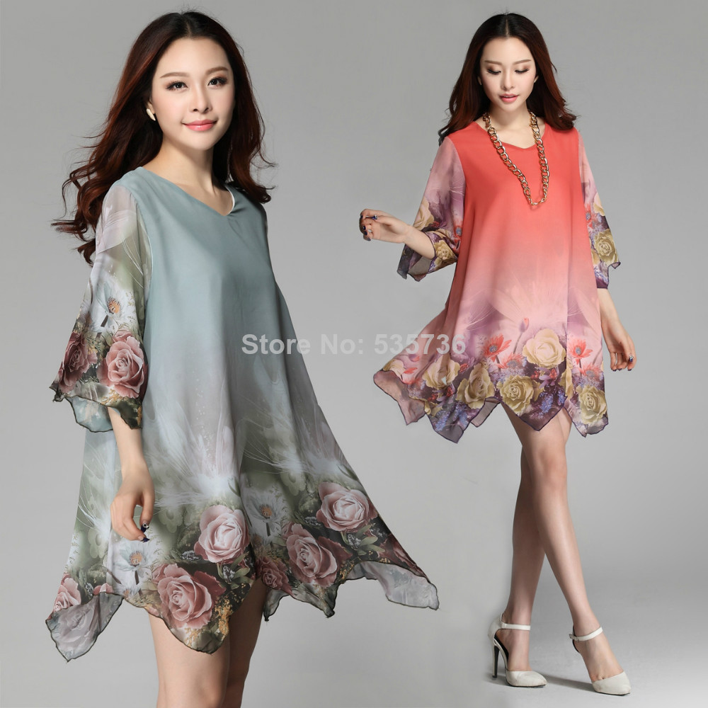 summer-2016-newest-fashion-women-dress-cotton-printed-flower-plus-size-Loose-waist-short-sleeves-sof-32671300714